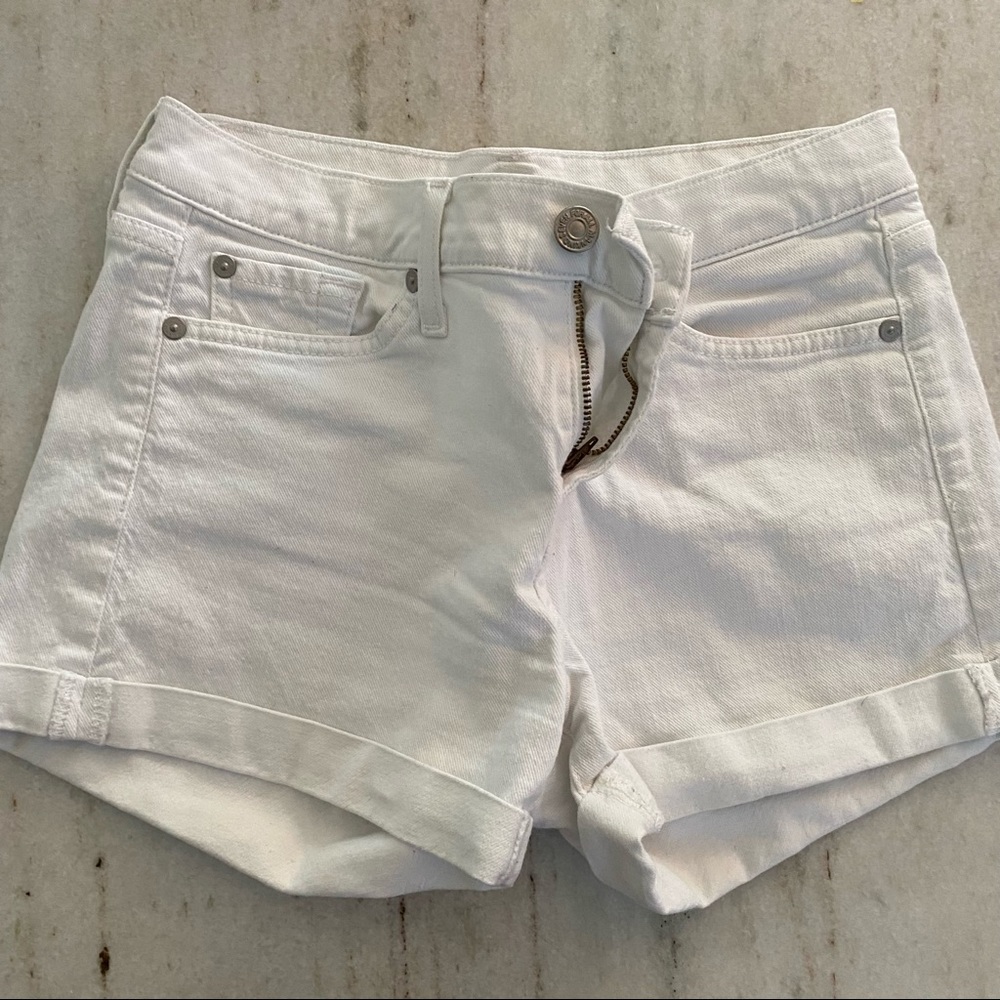 7 For All Mankind White Jean Shorts